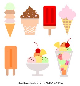 Ice cream set vector