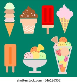 Ice cream set vector