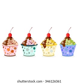 Ice cream set vector