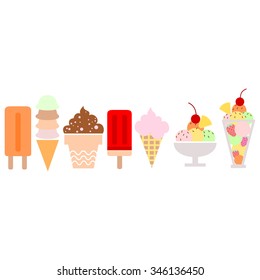 Ice cream set vector