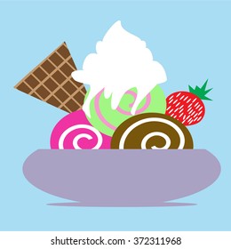 ice cream set . Vector