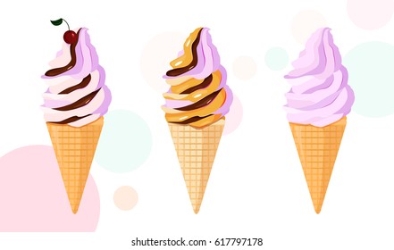 ice cream set vector 