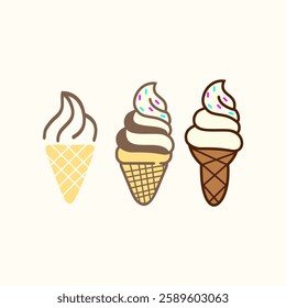 ice cream set of vector design