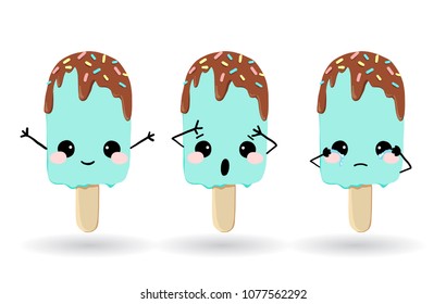 Ice cream set. Vector illustration.