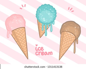 Ice cream set. Vector illustration