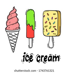 Ice cream set is vector illustration
