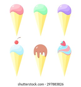 Ice cream set vector illustration
