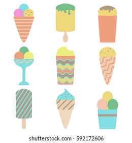 Ice cream set. Vector illustration