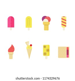 Ice cream. Ice cream set. Set of ice cream. Vector set. Vector. Isolated.