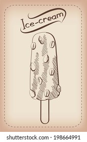 ice cream set of vector sketches handmade