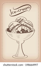 ice cream set of vector sketches handmade