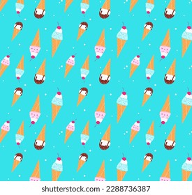 ice cream set vector sweet pattern