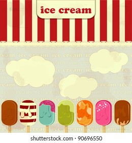 ice cream set  - vintage poster