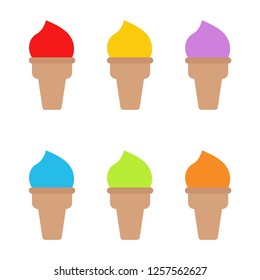 Ice cream. Seth ice cream. A collection of different fillings for ice cream. Ice cream logo. Vector illustration. EPS 10.