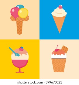 Ice cream set.Vector Illustration