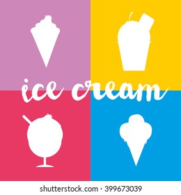 Ice cream set.Vector Illustration