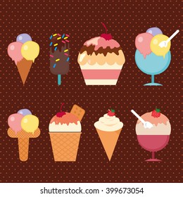 Ice cream set.Vector Illustration