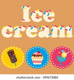 Ice cream set.Vector Illustration
