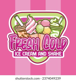 The Ice Cream and Shake Full Color Logo Design