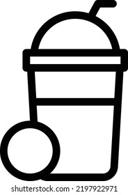 helado de sacudida Icono de vectores sobre un fondo transparente.Símbolos de calidad premium.Icono de vector de línea delgada para concepto y diseño gráfico.