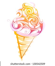 Ice cream shape - liquid and creamy