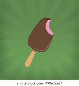 Ice cream in Shine style background