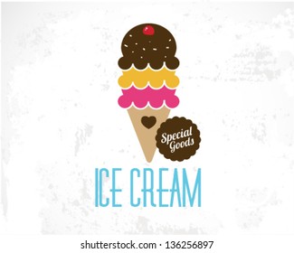 Ice Cream Shop Badges with Sticker