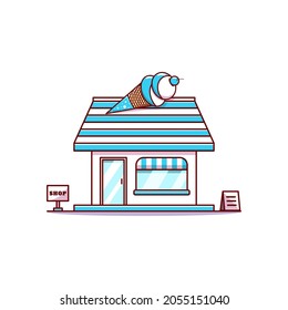 Ice cream Shop building vector illustration