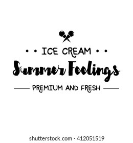 Ice Cream shop Design Labels. Vector Illustration. Retro design element. Vintage Emblem Creamery. Ice Cream and Frozen Yogurt Logos. Summer badges.