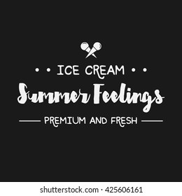 Ice Cream shop Design Labels. Vector Illustration. Retro design element. Vintage Emblem Creamery. Ice Cream and Frozen Yogurt Logos. Summer badges.