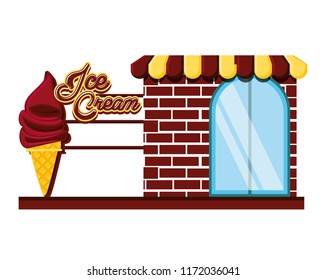 ice cream shop facade