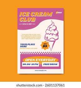 Ice Cream Shop Flyer Poster Advertisement