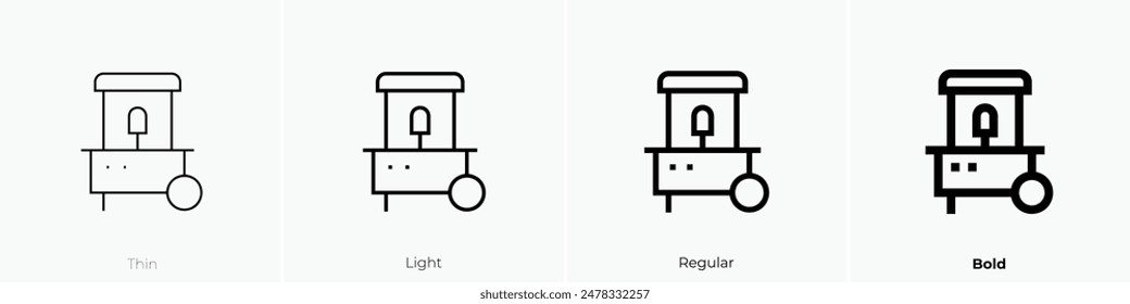 ice cream shop icon. Thin, Light Regular And Bold style design isolated on white background