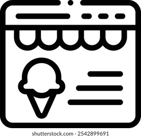 ice cream shop icon. Thin Linear Style Design Isolated On White Background