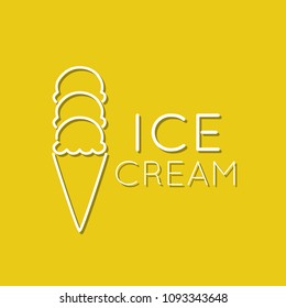 Ice cream shop icon, vector illustration design. Neon logo collection.