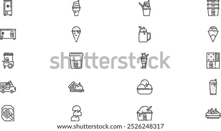 Ice cream shop icons High-Quality Vector Icons Collection with Editable Stroke. Ideal for Professional and Creative Projects.