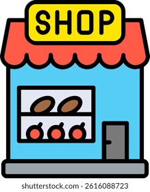 Ice Cream Shop Line Vector Icon Design