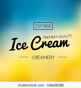 Ice Cream Shop Logo design element. Vector Illustration. Vintage Emblem Creamery.