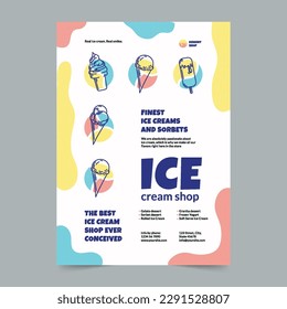 Ice Cream Shop Parlour Flyer Template. A clean, modern, and high-quality design of Flyer vector design. Editable and customize template flyer