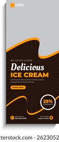 Ice Cream Shop Roll up Banner Template design