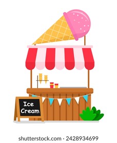 Ice cream shop. Selling ice cream