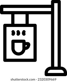 ice cream shop sign towel line icon for download