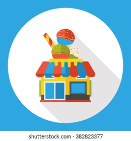 ice cream shop store flat icon