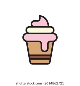 Ice Cream Shop Sundae Icon Vector Illustration