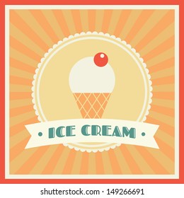 Ice cream shop vector badge template