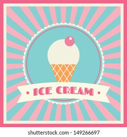 Ice cream shop vector badge template