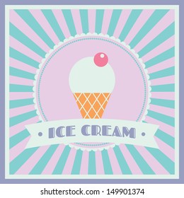 Ice cream shop vector banner template