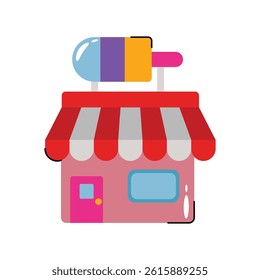 Ice cream shop vector Sticker. Eps 10 file