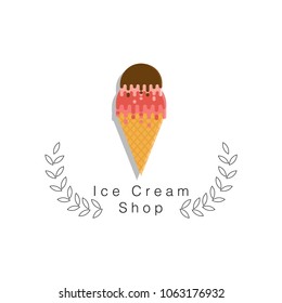 Ice Cream Shop Vector Template Design Illustration