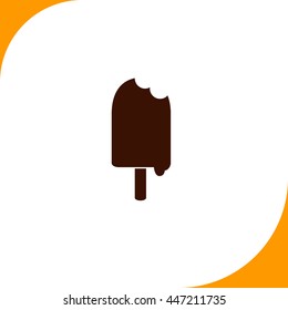 Ice Cream sign. Brown icon on white background